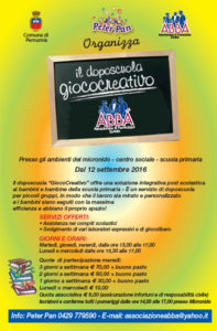 Doposcuola giococreativo 2016-2017 - Volantino Iscrizioni